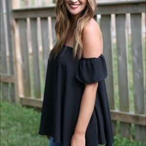 Black off the shoulder top